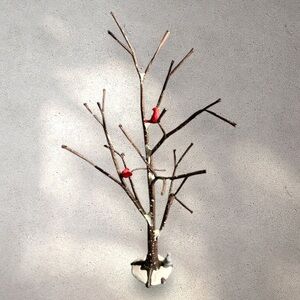 Department 56 village frosted bare branch tree